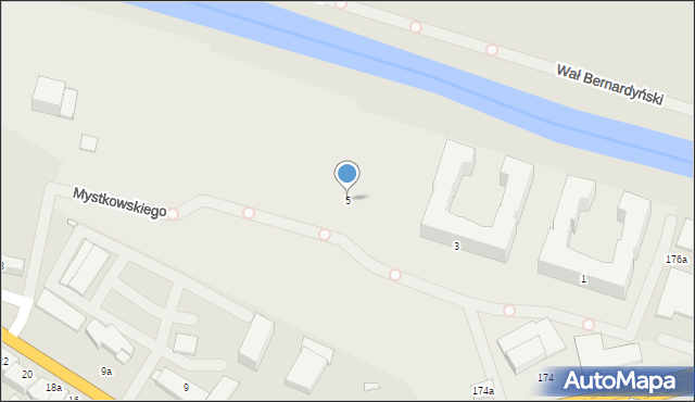 Kalisz, Mystkowskiego Kazimierza, 5, mapa Kalisza