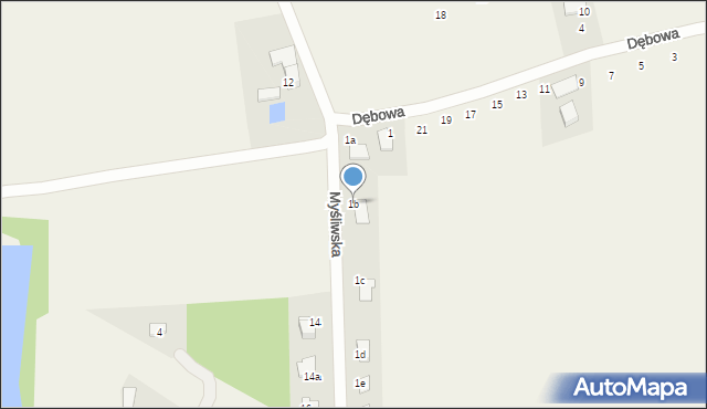 Kaniów, Myśliwska, 1b, mapa Kaniów