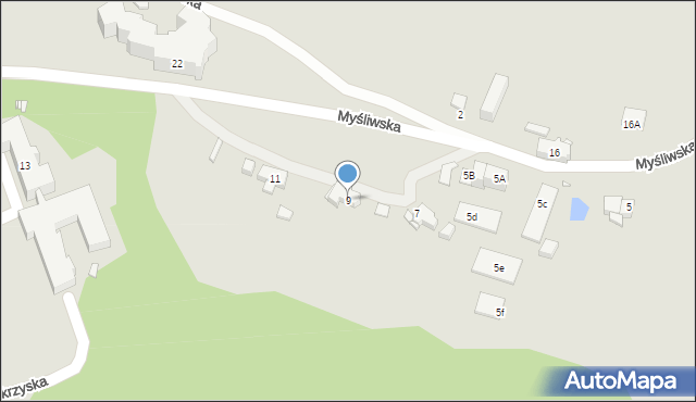 Karpacz, Myśliwska, 9, mapa Karpacz