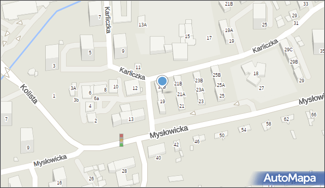 Katowice, Mysłowicka, 19A, mapa Katowic