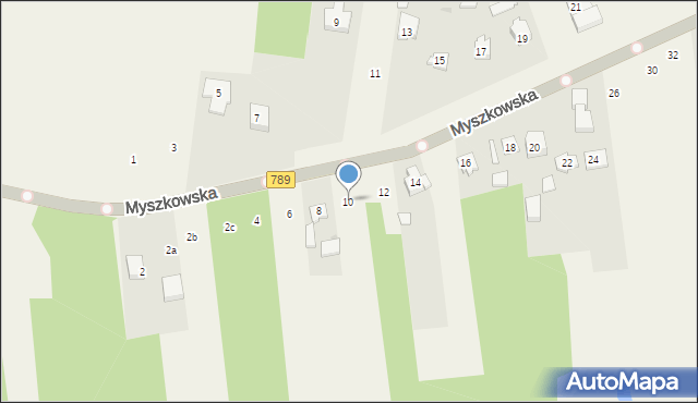 Koziegłówki, Myszkowska, 10, mapa Koziegłówki