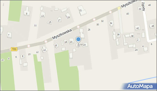 Koziegłówki, Myszkowska, 22, mapa Koziegłówki