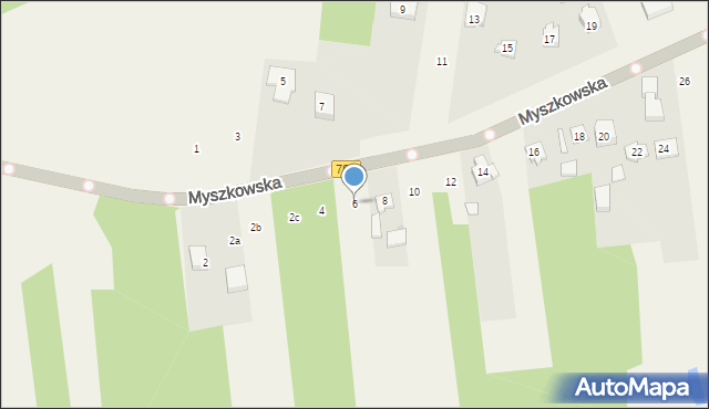 Koziegłówki, Myszkowska, 6, mapa Koziegłówki