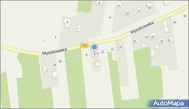 Koziegłówki, Myszkowska, 8, mapa Koziegłówki