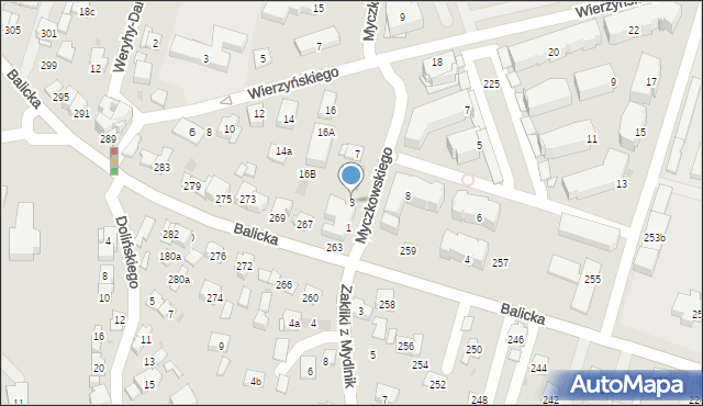 Kraków, Myczkowskiego Stefana, prof., 3, mapa Krakowa