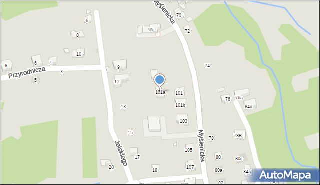 Kraków, Myślenicka, 101a, mapa Krakowa