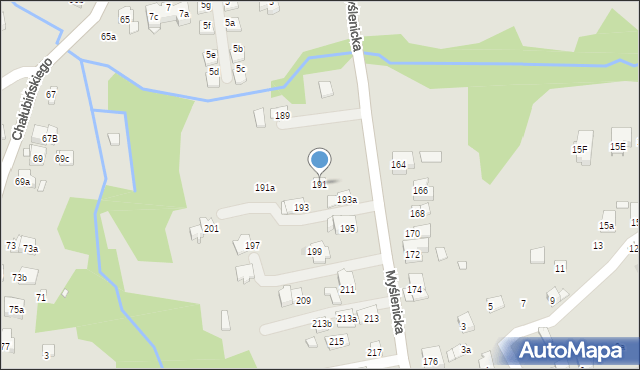 Kraków, Myślenicka, 191, mapa Krakowa