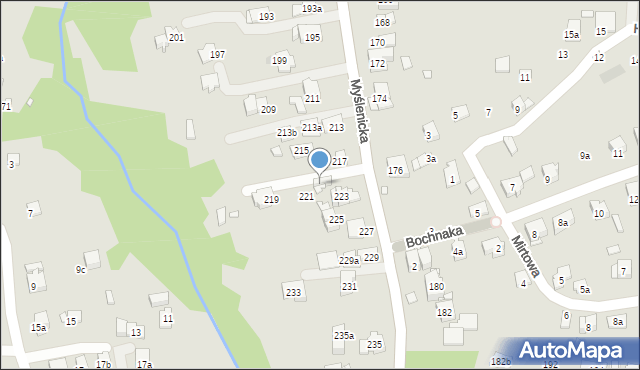 Kraków, Myślenicka, 223a, mapa Krakowa