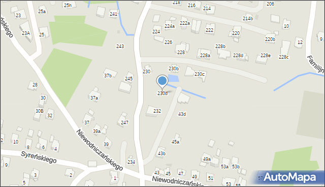 Kraków, Myślenicka, 230d, mapa Krakowa