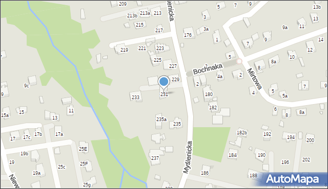 Kraków, Myślenicka, 231, mapa Krakowa