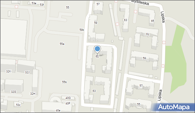 Kraków, Myśliwska, 61, mapa Krakowa