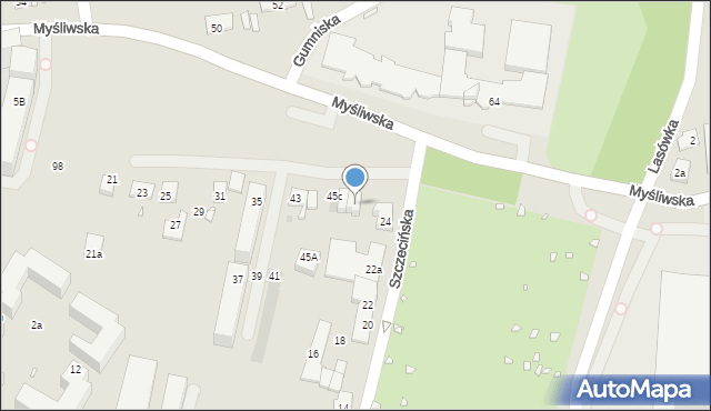 Kraków, Myśliwska, 47A, mapa Krakowa