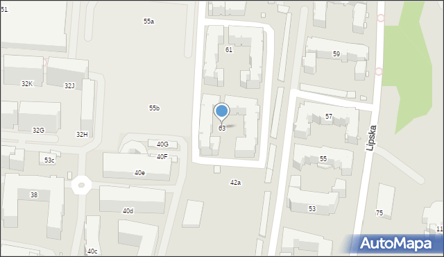 Kraków, Myśliwska, 63, mapa Krakowa