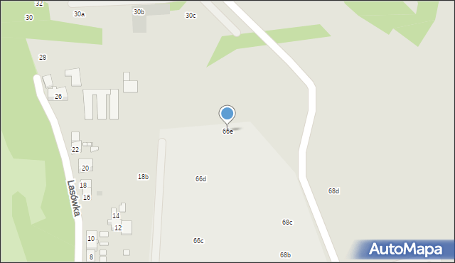 Kraków, Myśliwska, 66e, mapa Krakowa