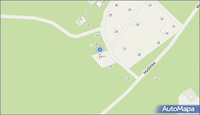 Krasiejów, Myślinka, 17, mapa Krasiejów