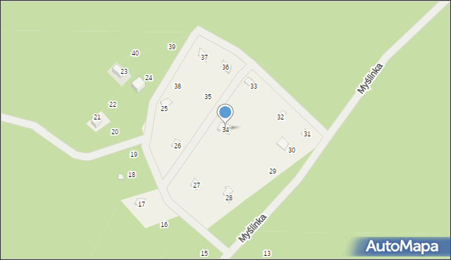 Krasiejów, Myślinka, 34, mapa Krasiejów