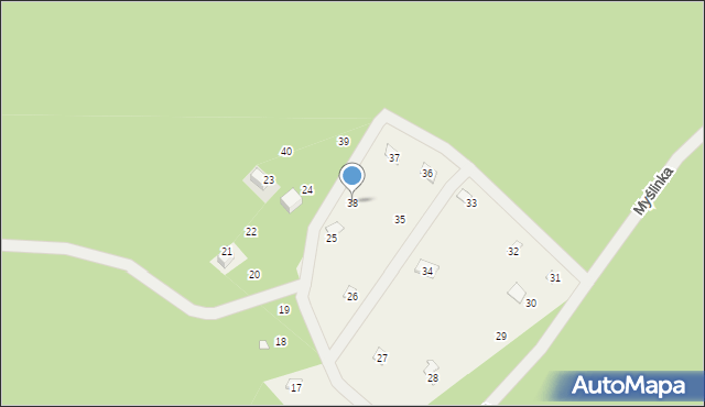 Krasiejów, Myślinka, 38, mapa Krasiejów