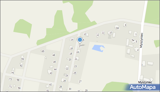 Kuźnica Głogowska, Myszyniec, 17, mapa Kuźnica Głogowska