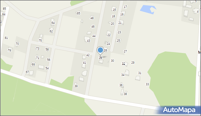 Kuźnica Głogowska, Myszyniec, 28, mapa Kuźnica Głogowska