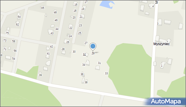 Kuźnica Głogowska, Myszyniec, 29, mapa Kuźnica Głogowska