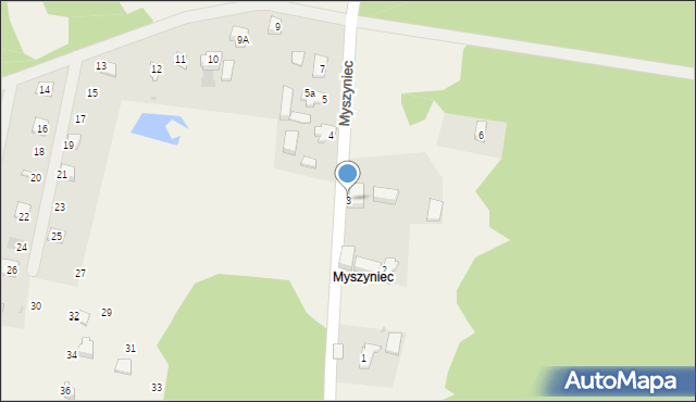 Kuźnica Głogowska, Myszyniec, 3, mapa Kuźnica Głogowska