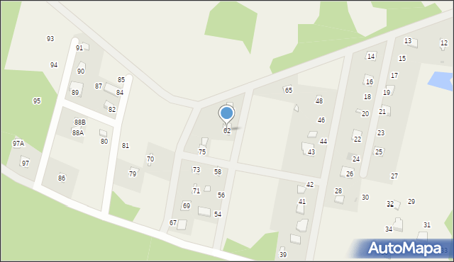 Kuźnica Głogowska, Myszyniec, 62, mapa Kuźnica Głogowska