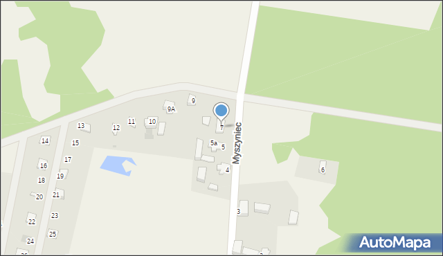 Kuźnica Głogowska, Myszyniec, 7, mapa Kuźnica Głogowska