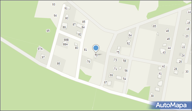 Kuźnica Głogowska, Myszyniec, 70, mapa Kuźnica Głogowska