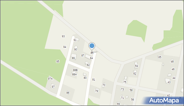 Kuźnica Głogowska, Myszyniec, 85, mapa Kuźnica Głogowska