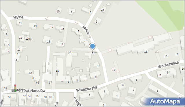 Kwidzyn, Mylna, 3, mapa Kwidzyn