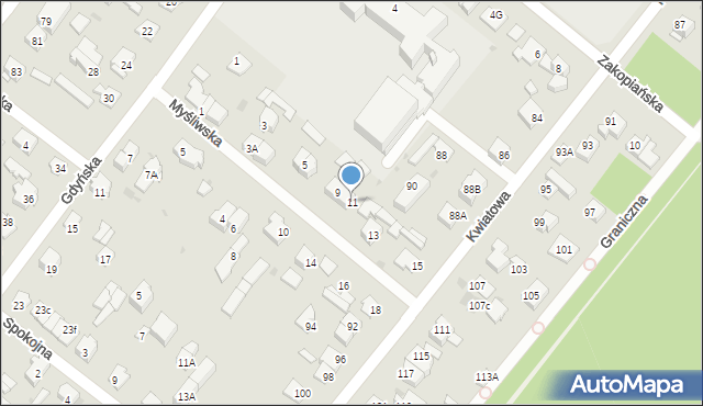 Legionowo, Myśliwska, 11, mapa Legionowo