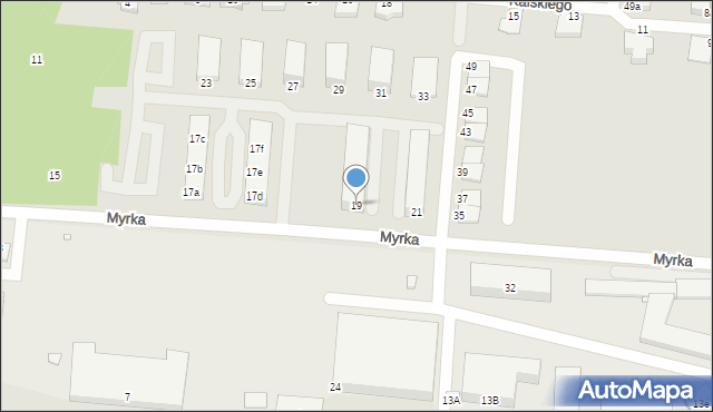 Legnica, Myrka Karola, płk., 19, mapa Legnicy