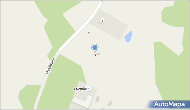 Leśno, Myśliwska, 4, mapa Leśno