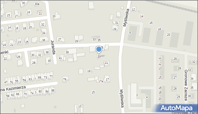 Leszno, Myśliwska, 23, mapa Leszno