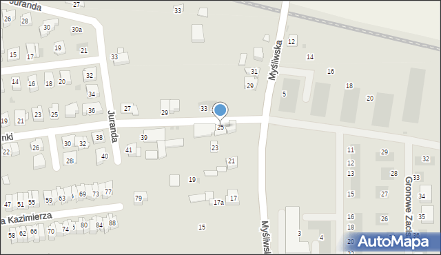 Leszno, Myśliwska, 25, mapa Leszno