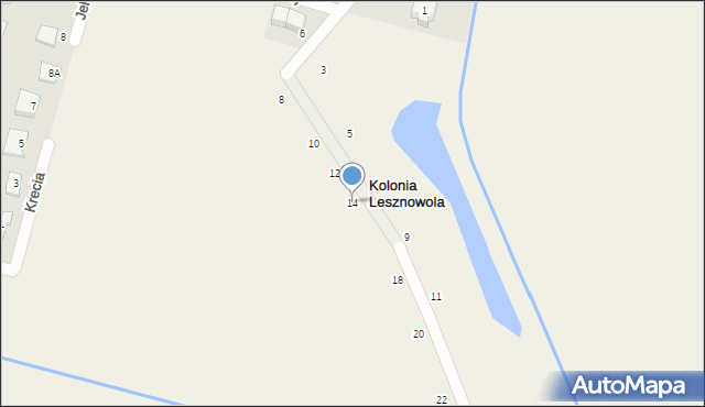 Lesznowola, Myszki Polnej, 14, mapa Lesznowola