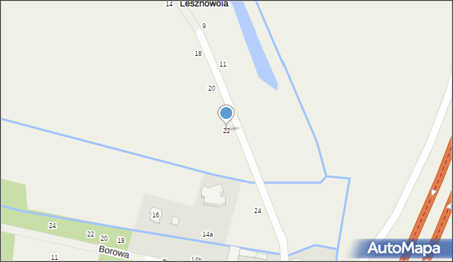 Lesznowola, Myszki Polnej, 22, mapa Lesznowola