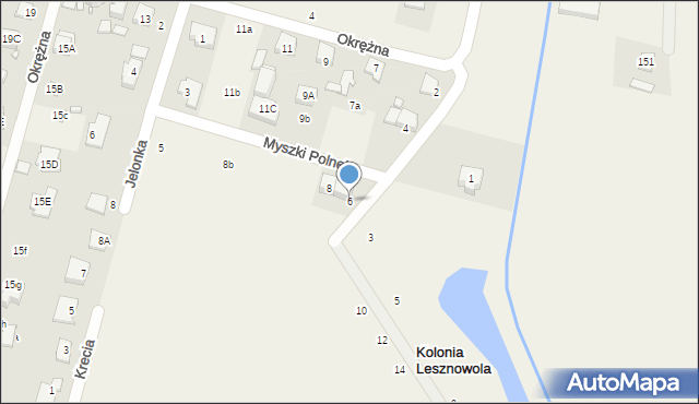 Lesznowola, Myszki Polnej, 6, mapa Lesznowola