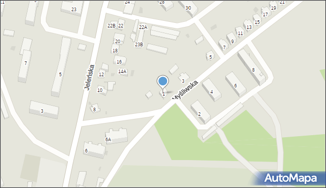 Lidzbark, Myśliwska, 1, mapa Lidzbark