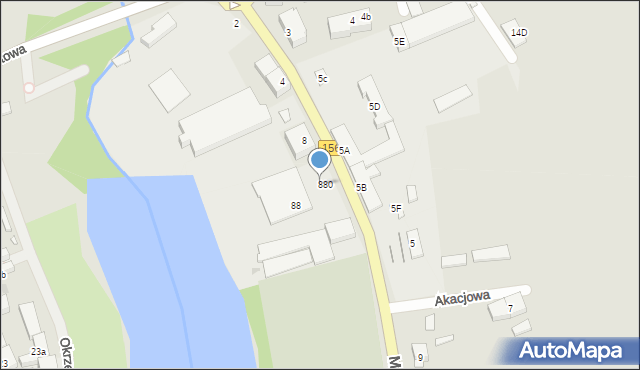 Lipiany, Myśliborska, 8a, mapa Lipiany