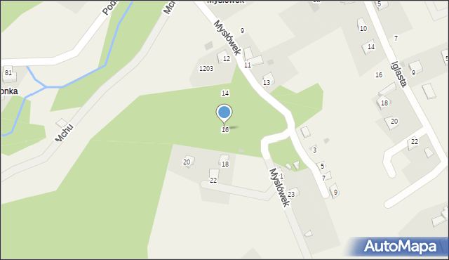 Lipowa, Mysłówek, 16, mapa Lipowa