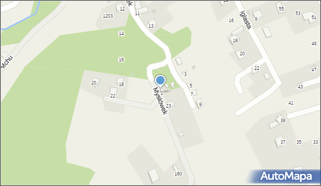 Lipowa, Mysłówek, 21, mapa Lipowa