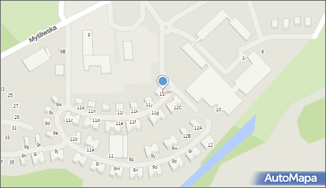 Łochów, Myśliwska, 11i, mapa Łochów