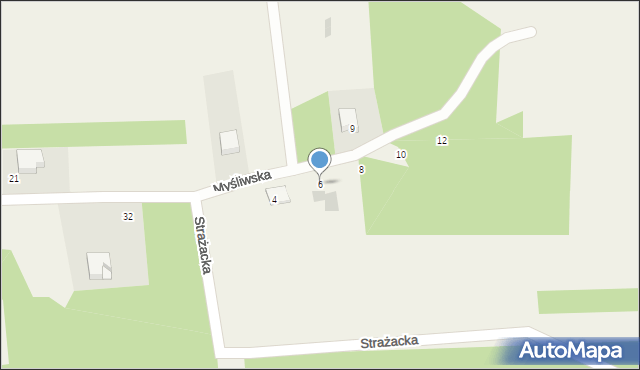 Łysiec, Myśliwska, 6, mapa Łysiec
