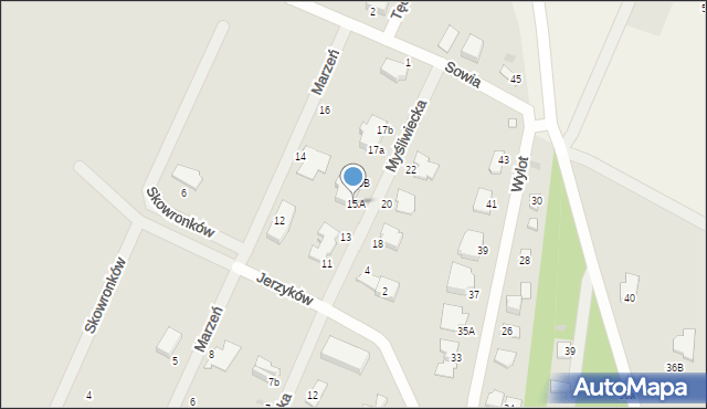 Milanówek, Myśliwiecka, 15A, mapa Milanówek