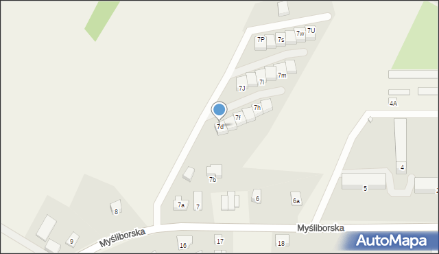 Moczkowo, Myśliborska, 7d, mapa Moczkowo