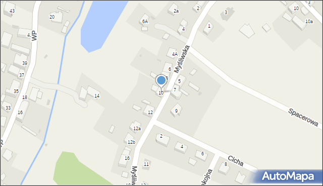 Mrowiny, Myśliwska, 10, mapa Mrowiny