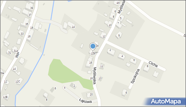 Mrowiny, Myśliwska, 12b, mapa Mrowiny