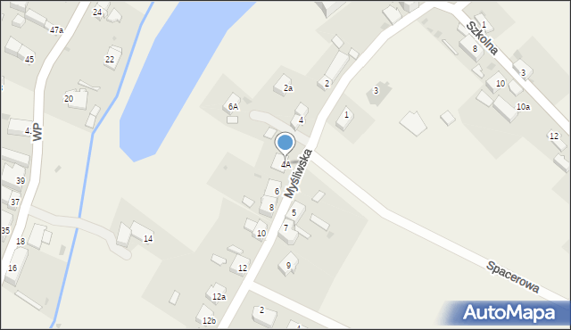 Mrowiny, Myśliwska, 4A, mapa Mrowiny
