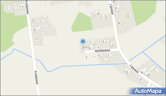 Murów, Myśliwska, 10, mapa Murów